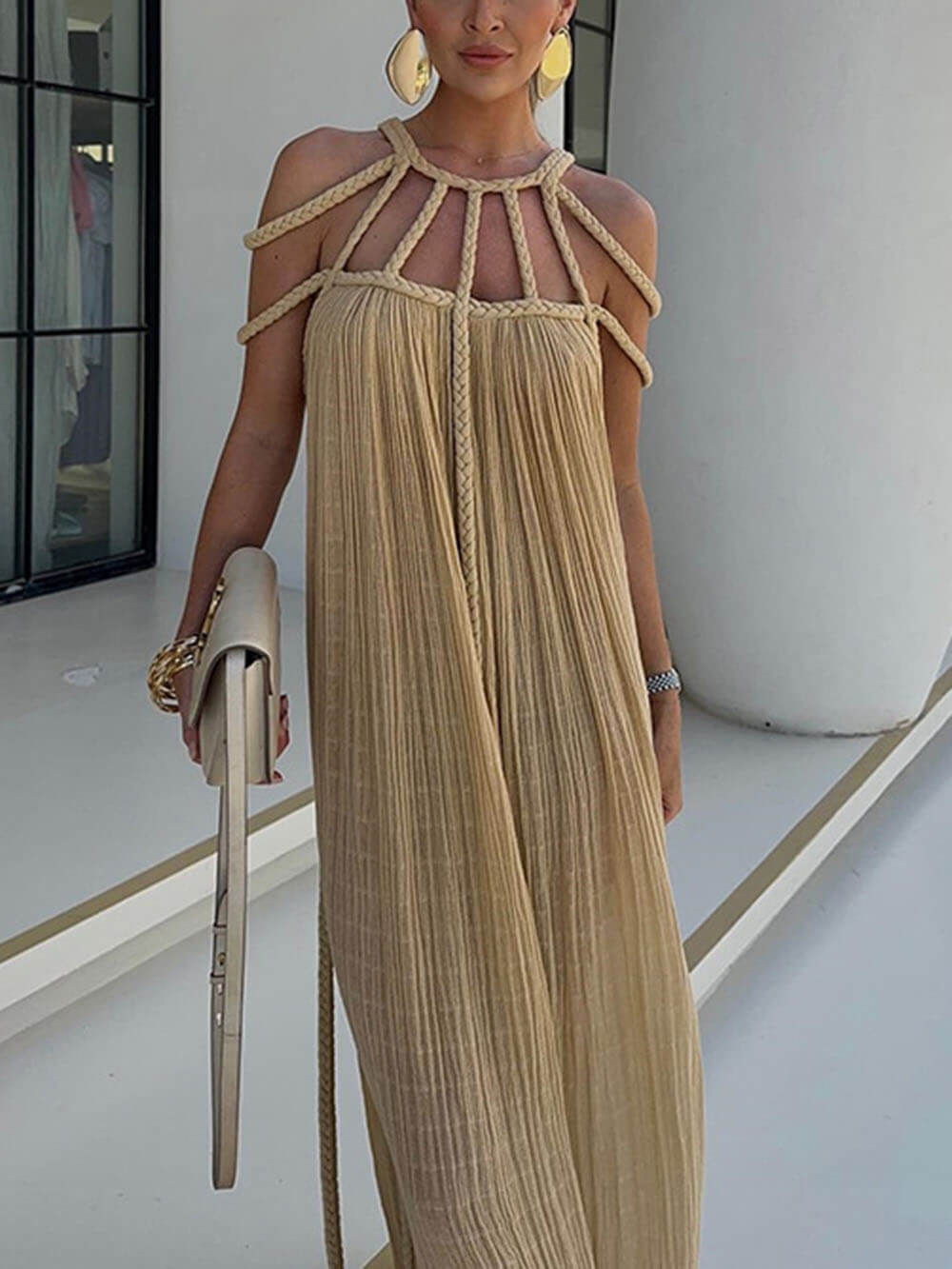Ruth - robe maxi drapée légère