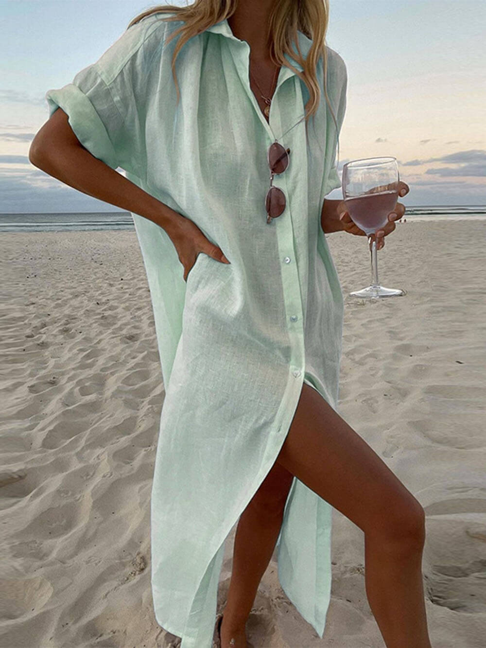 Jillian - robe maxi de chemise lâche