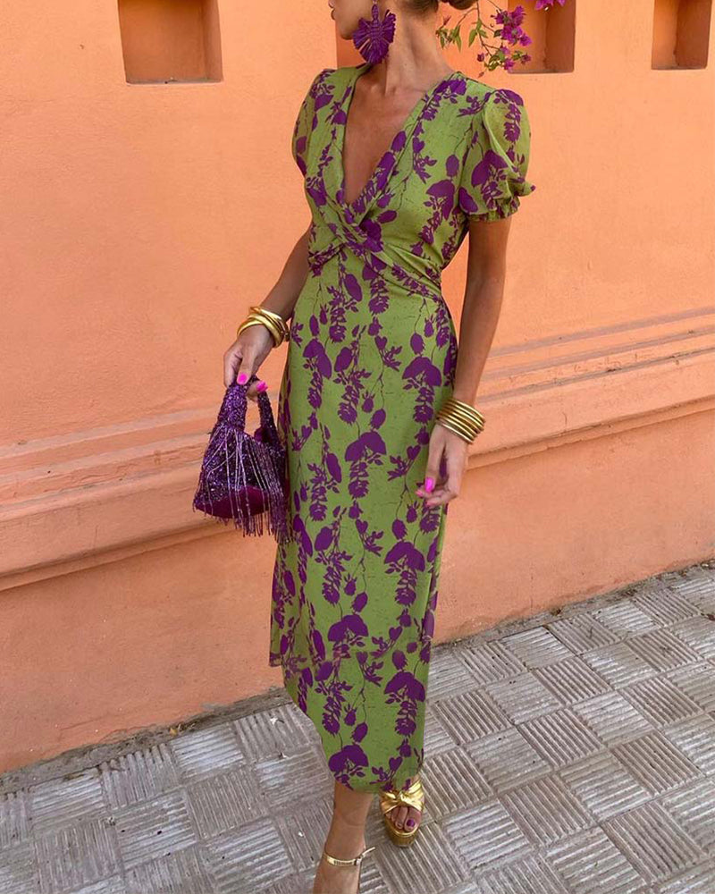 Angelina - Superbe robe midi en V-Neck