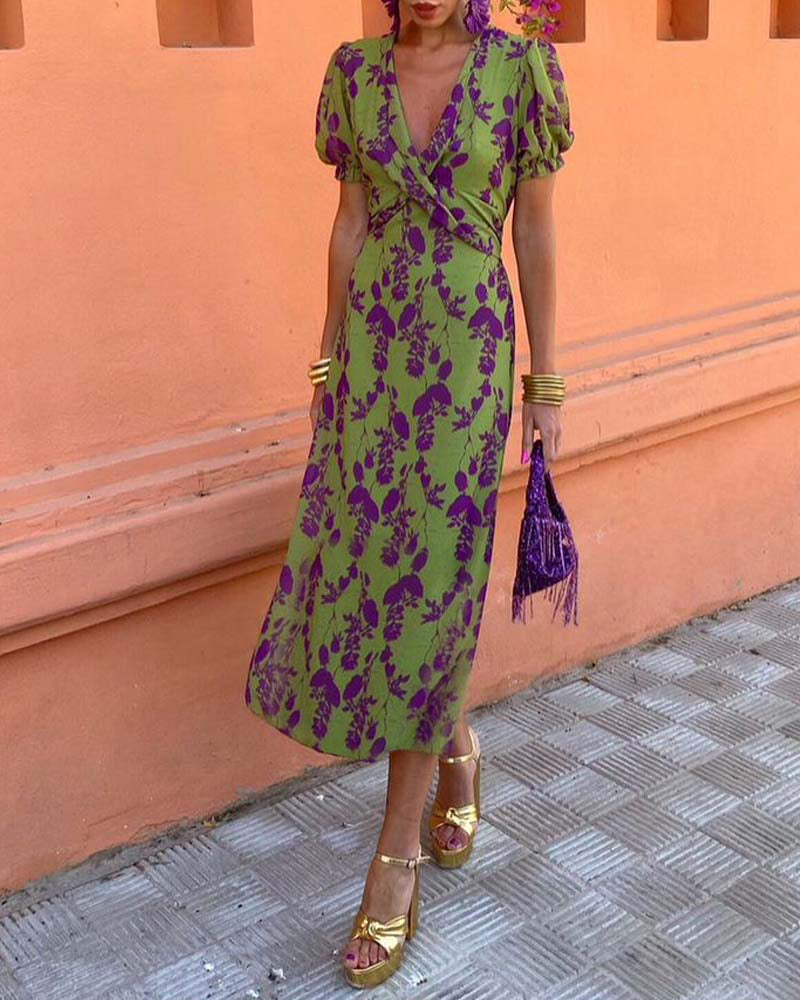 Angelina - Superbe robe midi en V-Neck