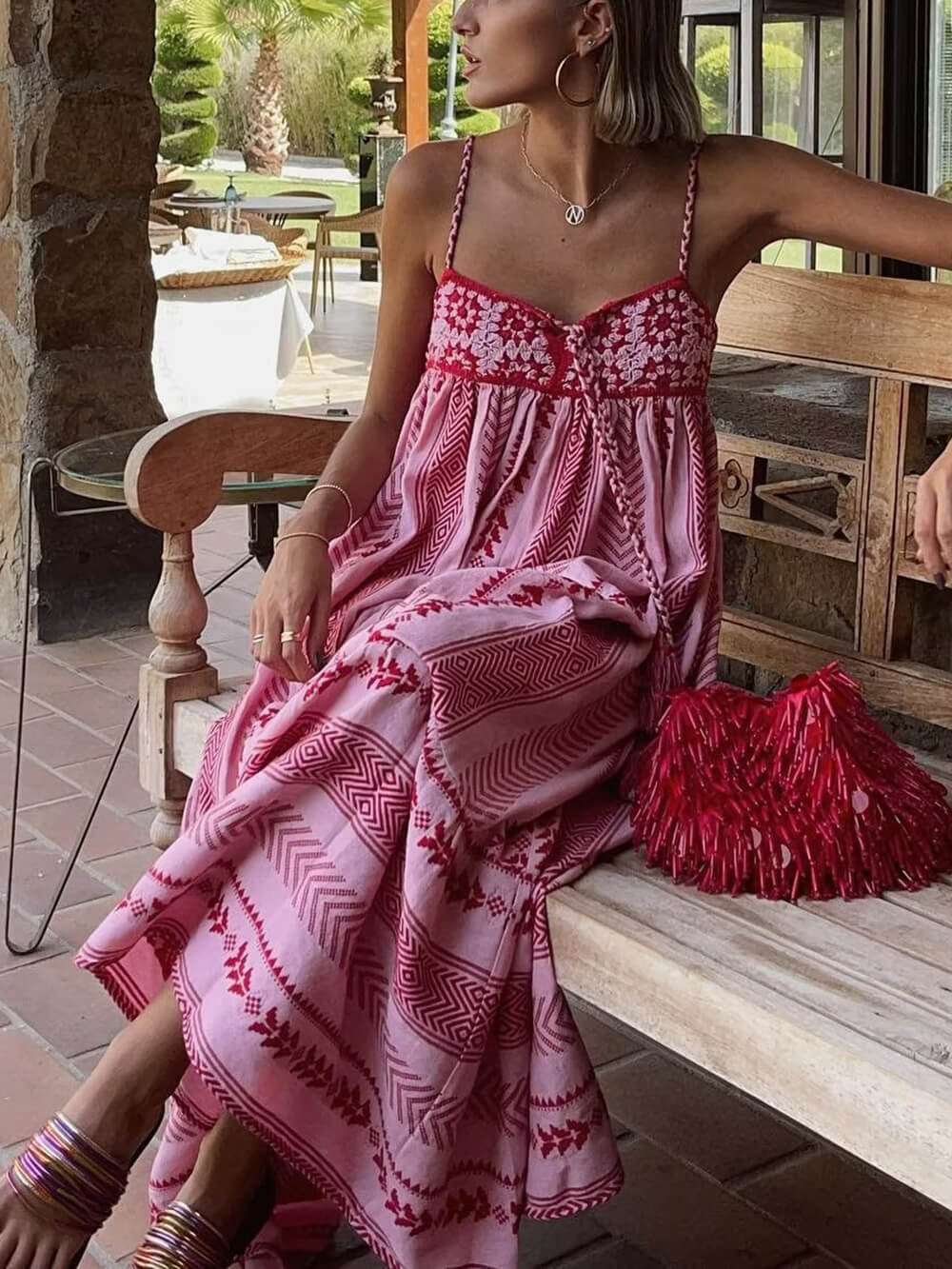 Michaela - robe maxi sans manches décontractée