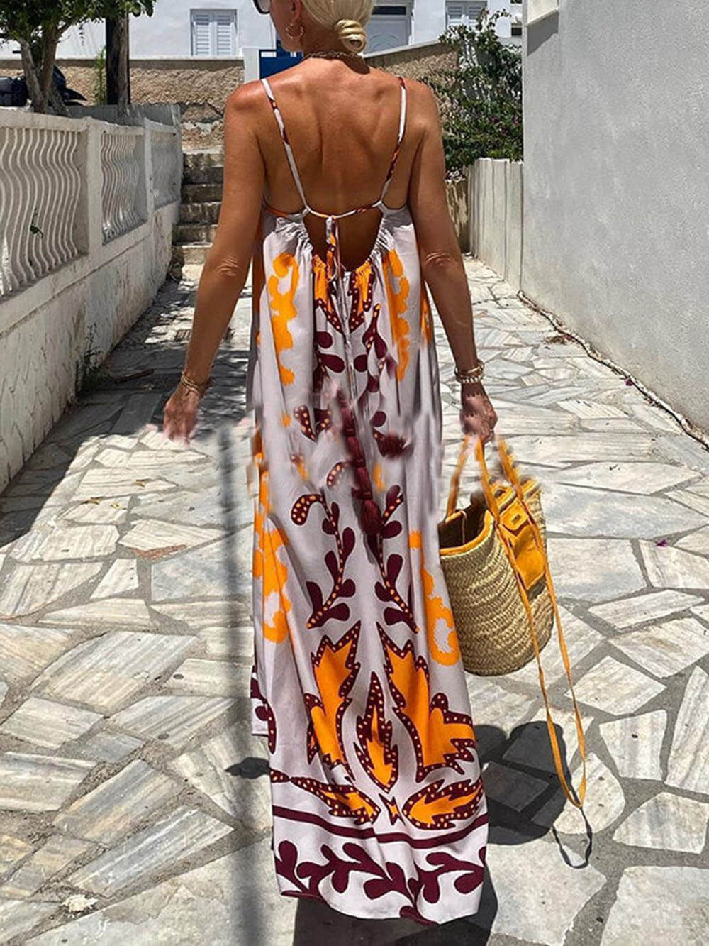 Charlie - Robe maxi sans manches imprimée