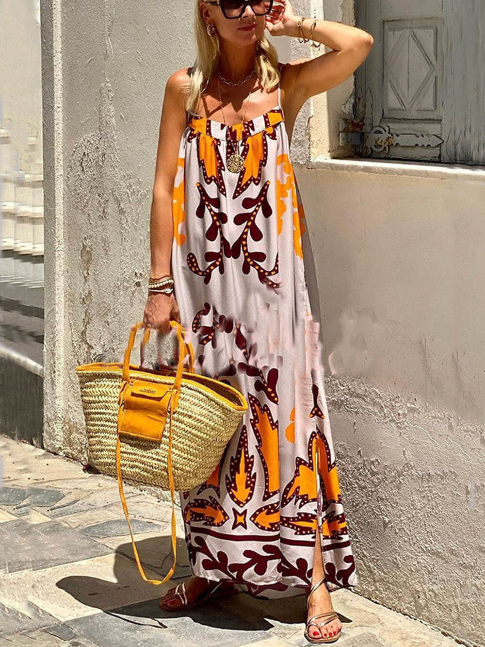 Charlie - Robe maxi sans manches imprimée