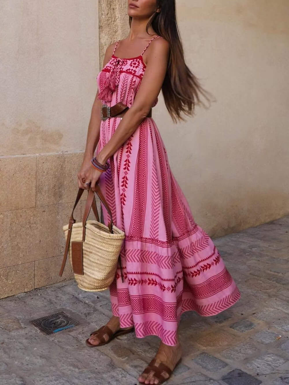 Michaela - robe maxi sans manches décontractée