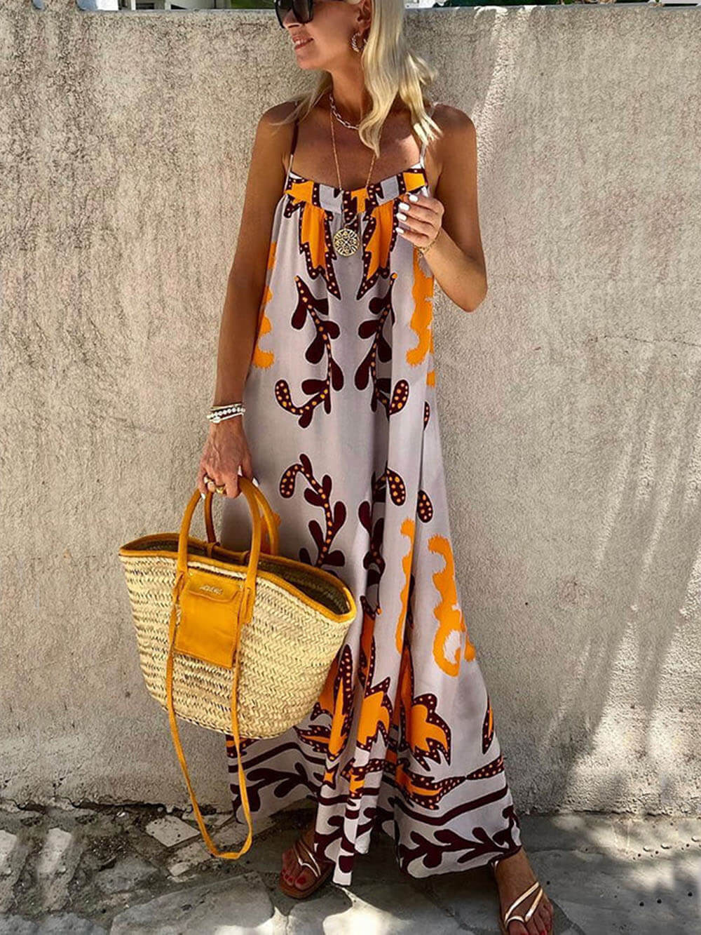 Charlie - Robe maxi sans manches imprimée