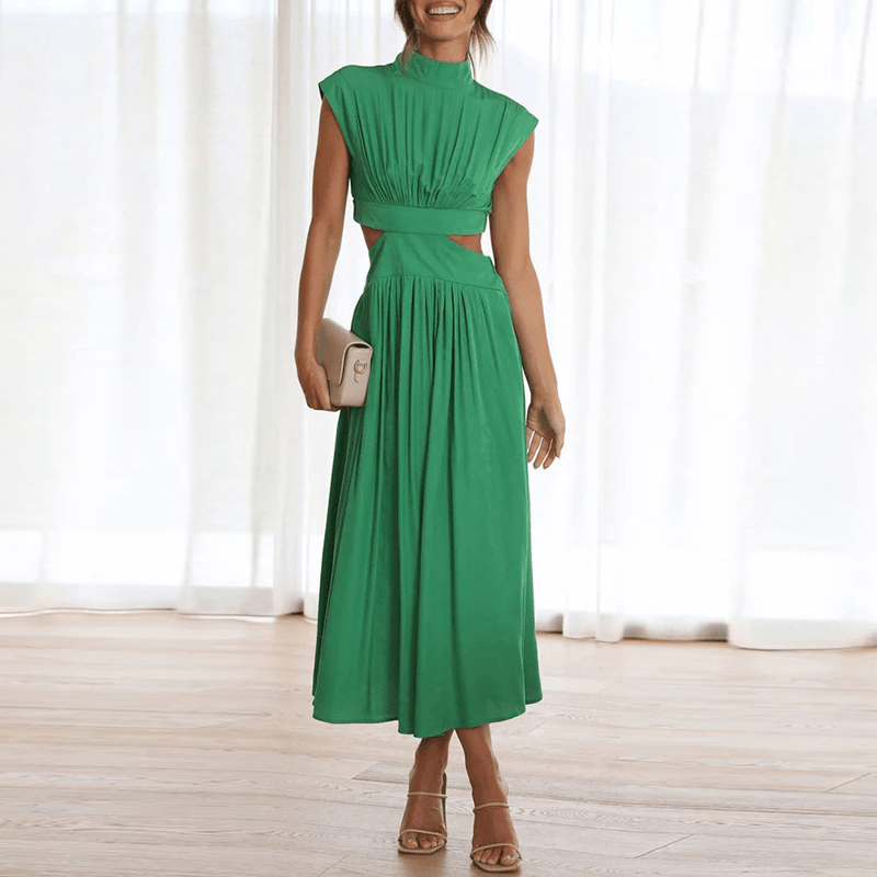 Robe Longue Élégante en Mélange de Polyester – Femme – Dorra