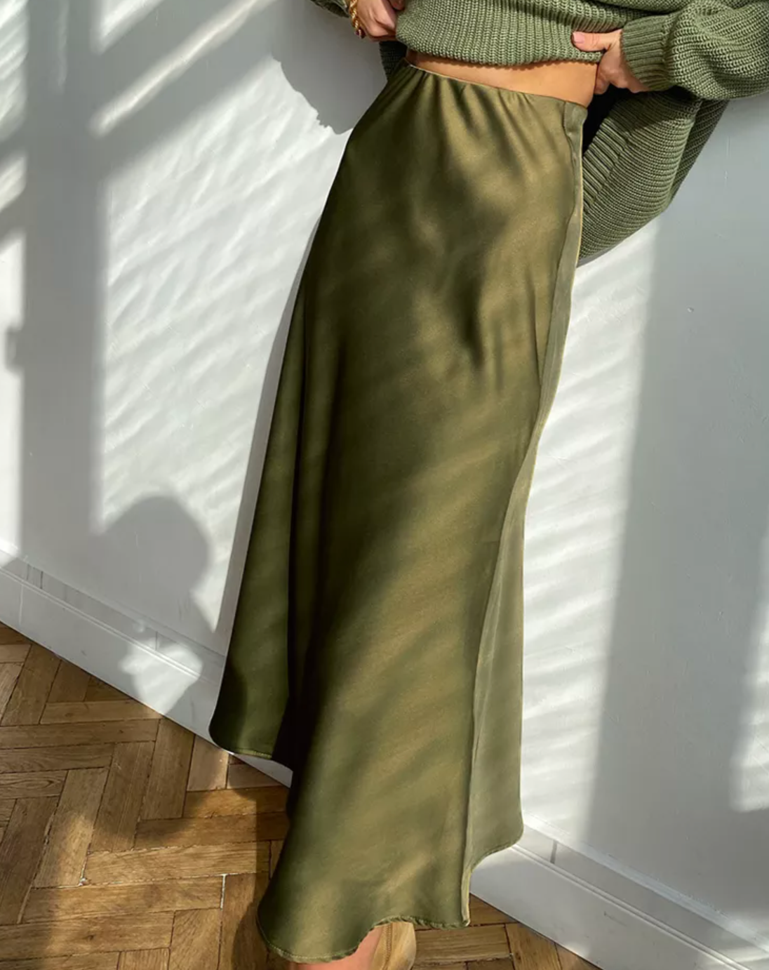 Pearl - Jupe Midi En Satin
