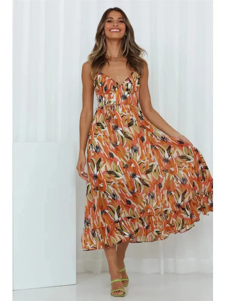 Robe Midi Colorée en Polyester - Femme - Alenya