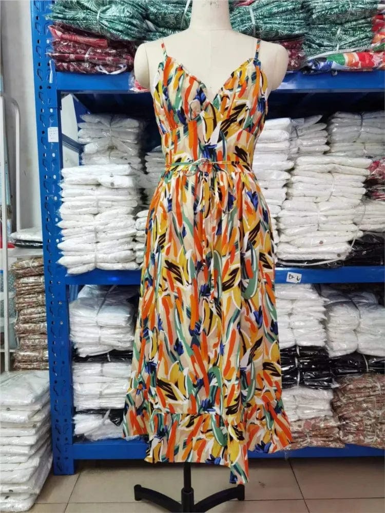 Robe Midi Colorée en Polyester - Femme - Alenya