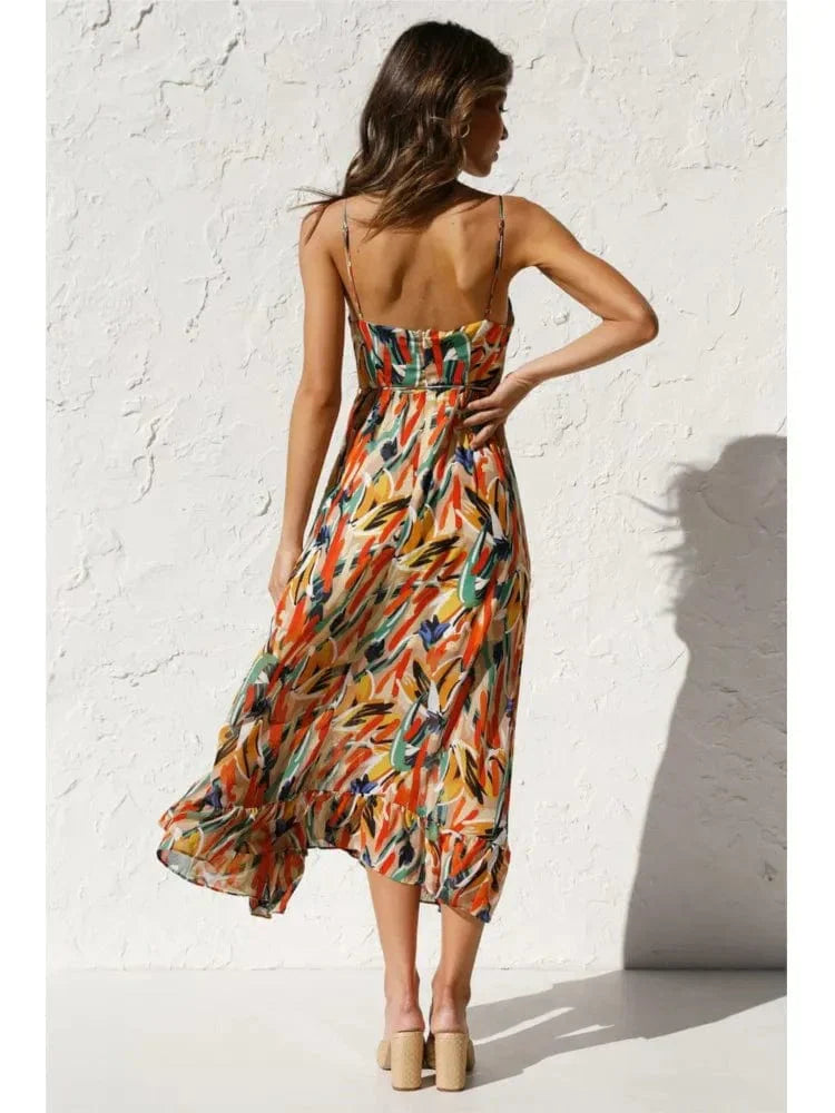 Robe Midi Colorée en Polyester - Femme - Alenya