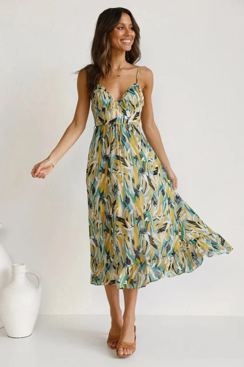 Robe Midi Colorée en Polyester - Femme - Alenya