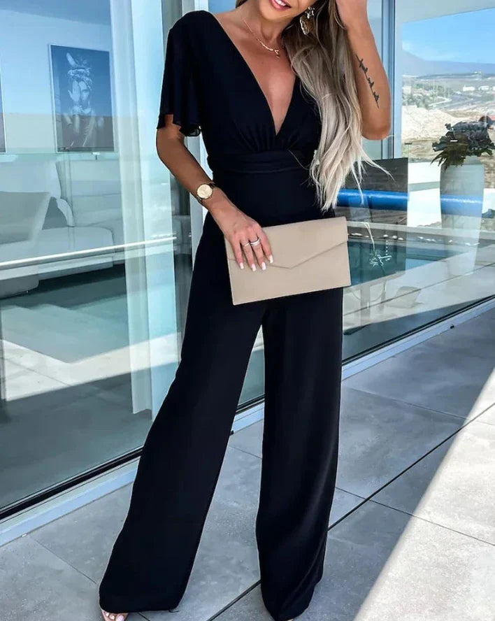 Anaïs - Combinaison À Manches Volantées Et Jambes Larges