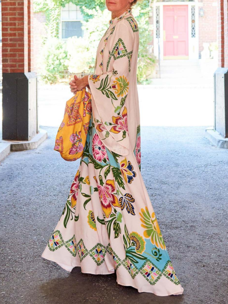 Eileen - Robe maxi à manches longues florales