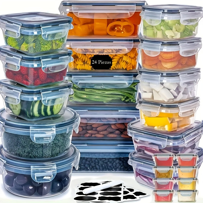 Boîtes de rangement alimentaires étanches – Ensemble de 24 pièces – Idéal pour l'organisation de la cuisine