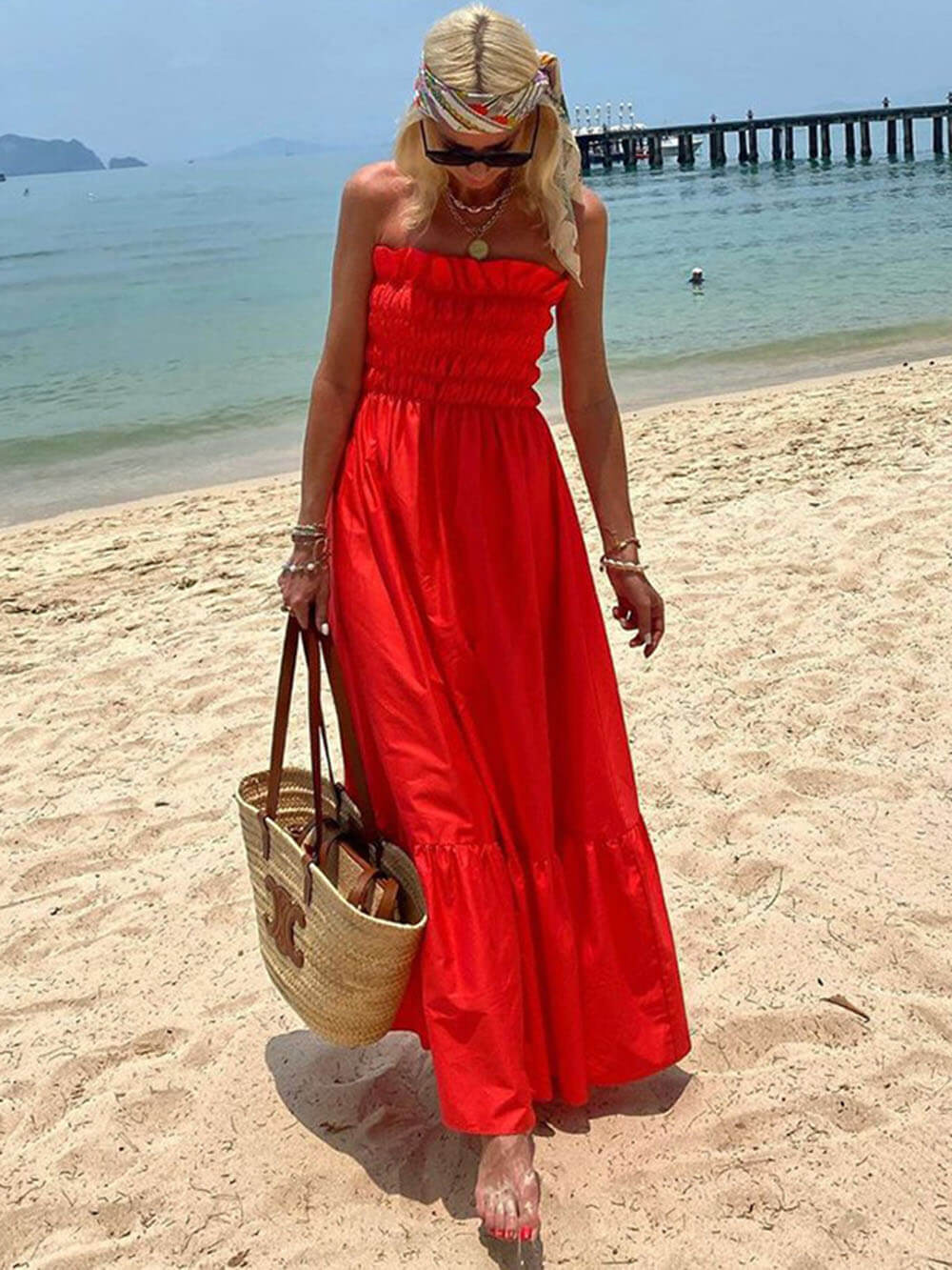Deborah - Charmante robe maxi sans bretelles