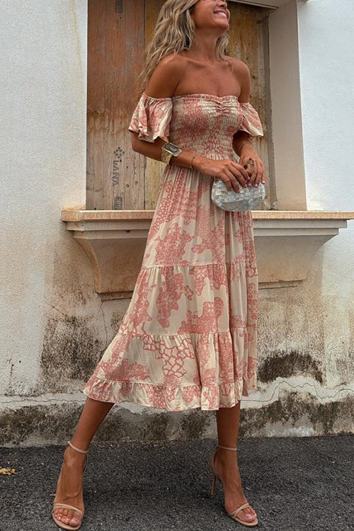 Vee - Robe midi à épaules à épaules dénudées