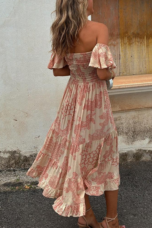 Vee - Robe midi à épaules à épaules dénudées