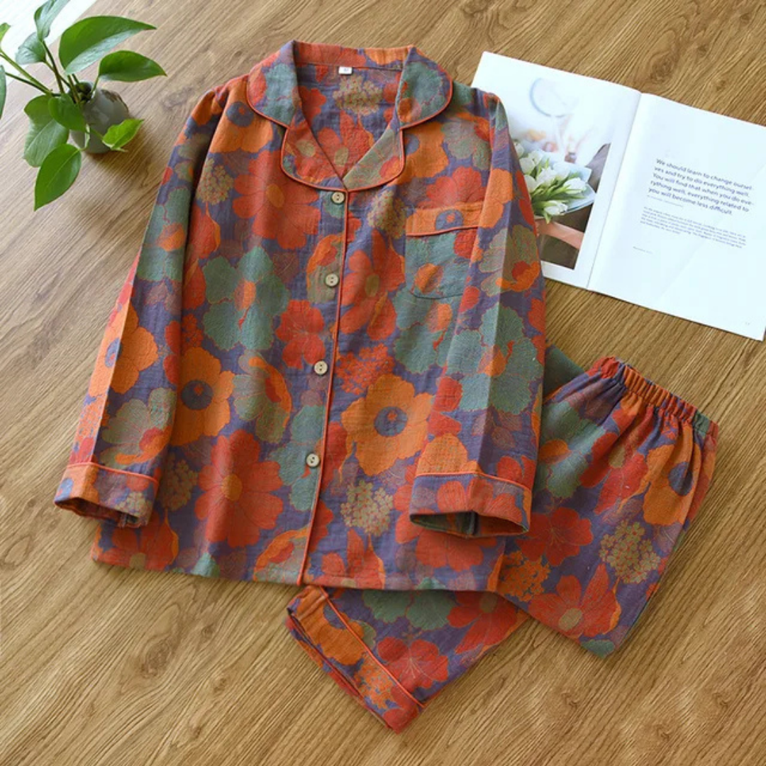 Ensemble de Pyjama à Motif Floral pour Femmes | Décontracté