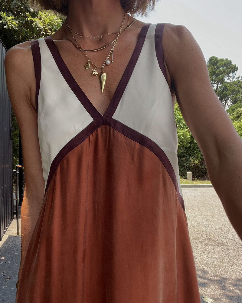 Jacky - robe maxi à col en v léger