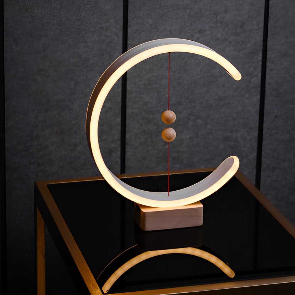 Lampe intérieure LED moderne avec interrupteurs magnétiques et éclairage en forme de lune