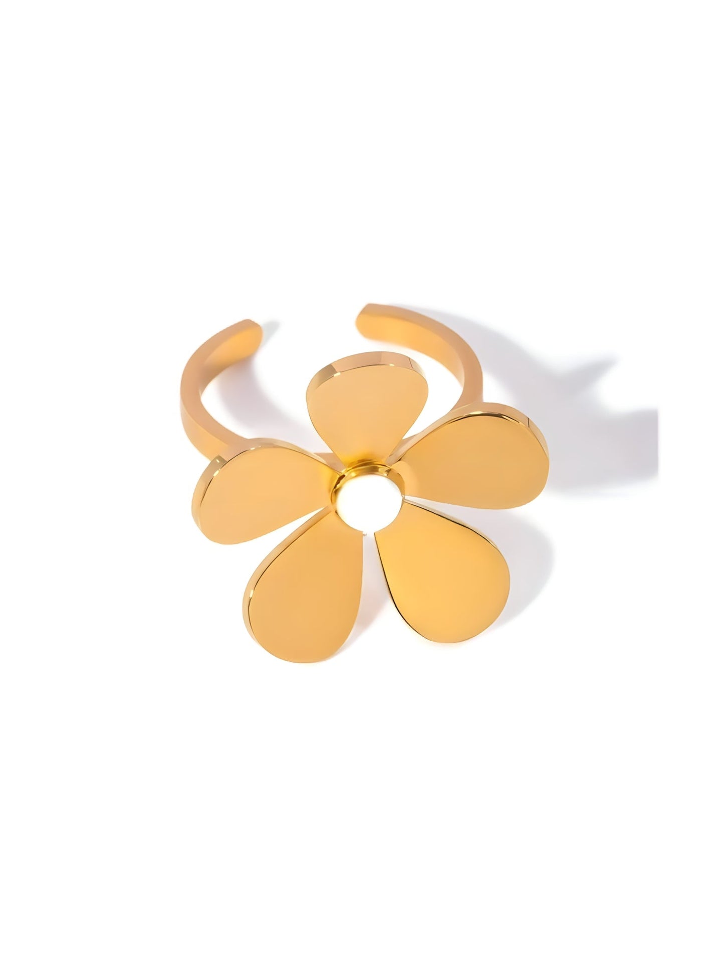 Bague Marguerite en Émail Doré Flora