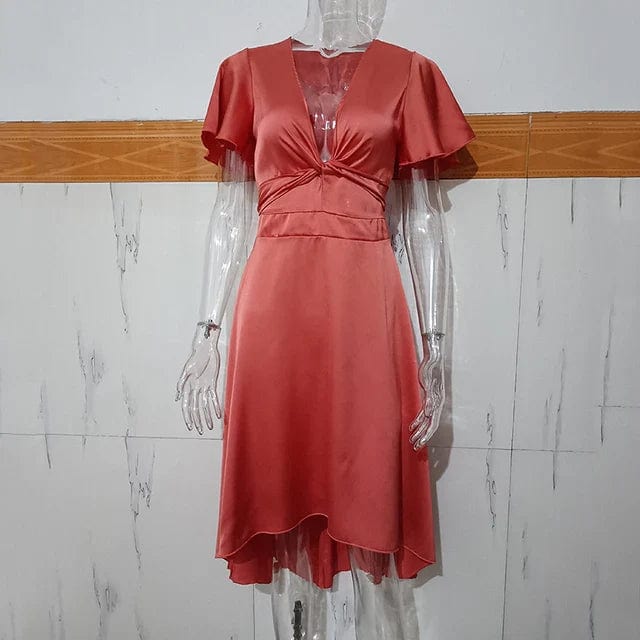 Robe Midi Fluide en Polyester - Femme - Serelith
