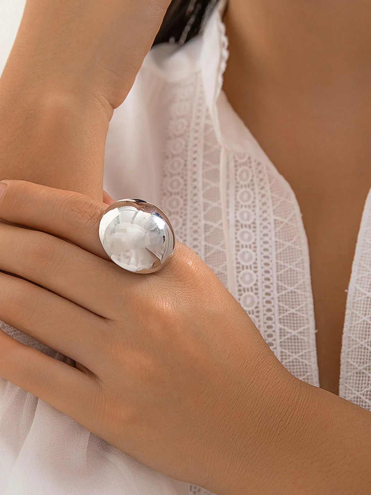 Bague Rayna Géométrique Demi-Boule