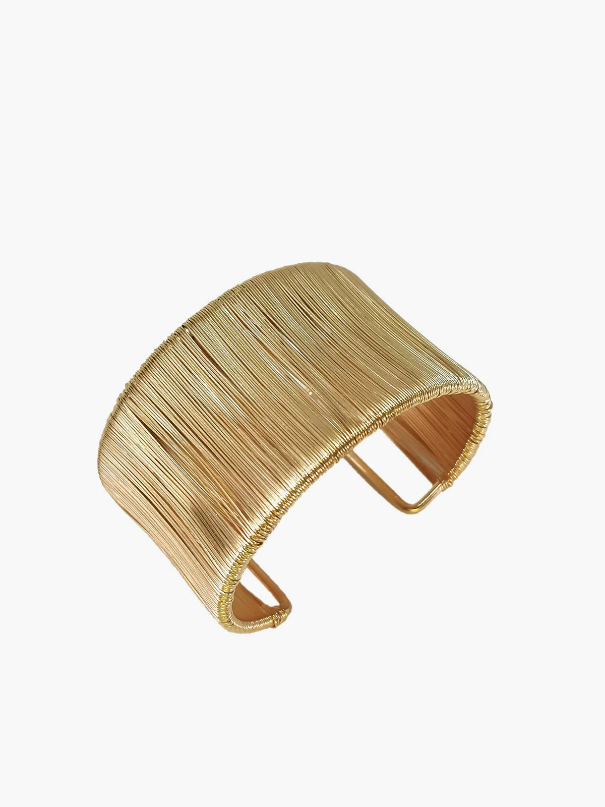 Bracelet Jonc en Fil Ridé Doré Leina