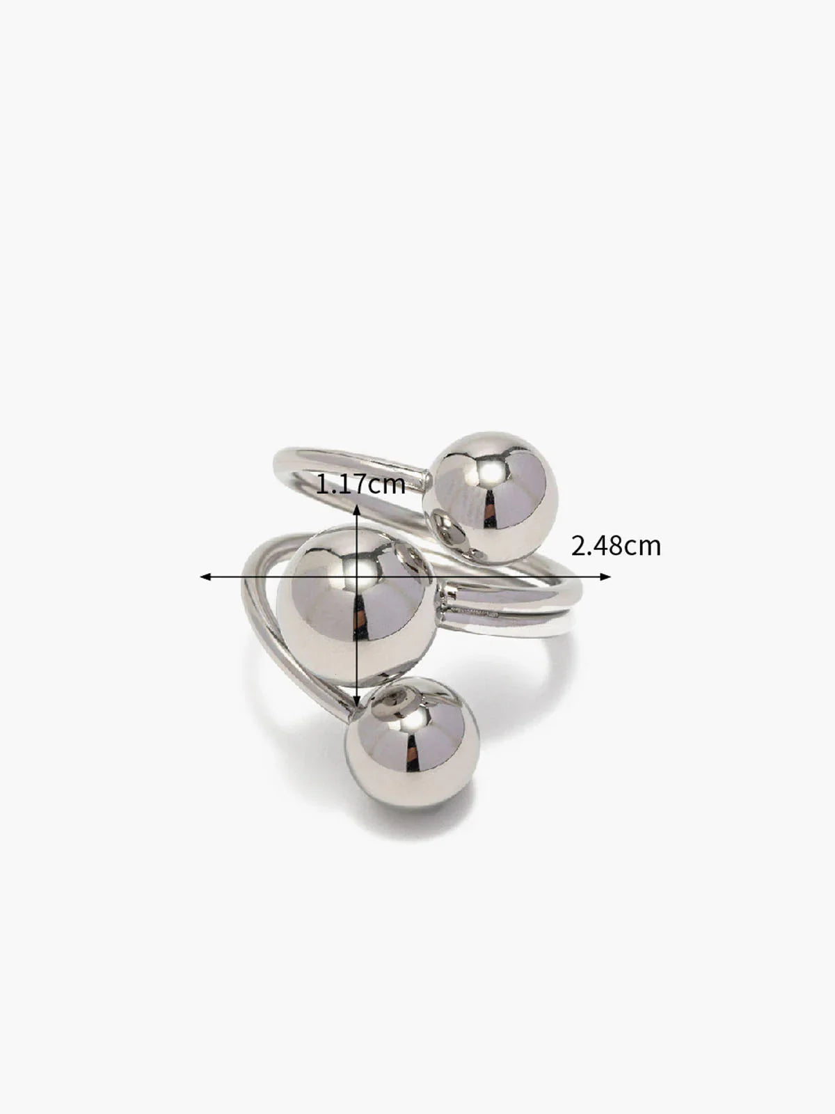 Bague ouverte en argent Dolce Vita avec boule