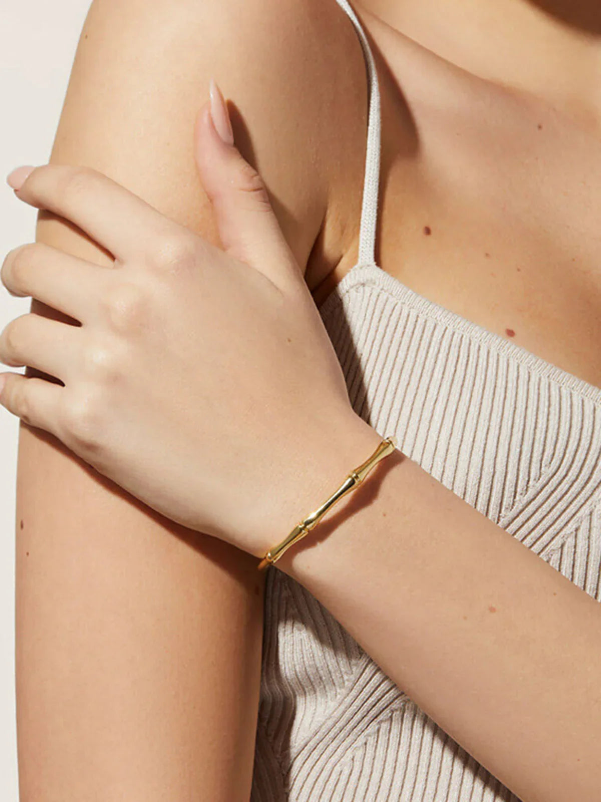 Bracelet en Bambou Ouvert Lexy Doré