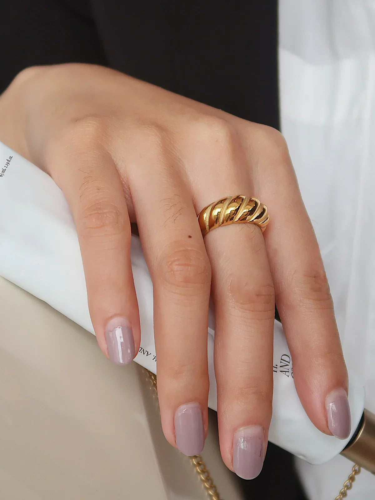 Bague Salvy Croissant Motif Chanvre