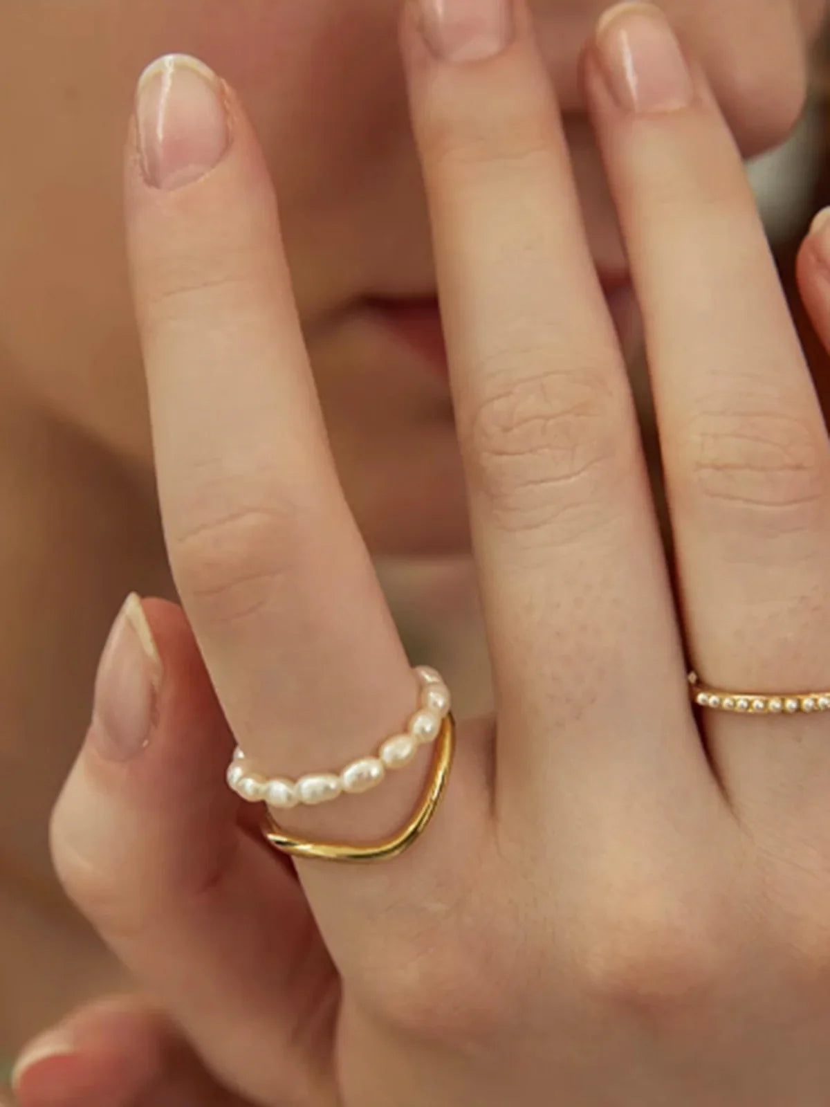 Bague en Perles Double Couche Kara
