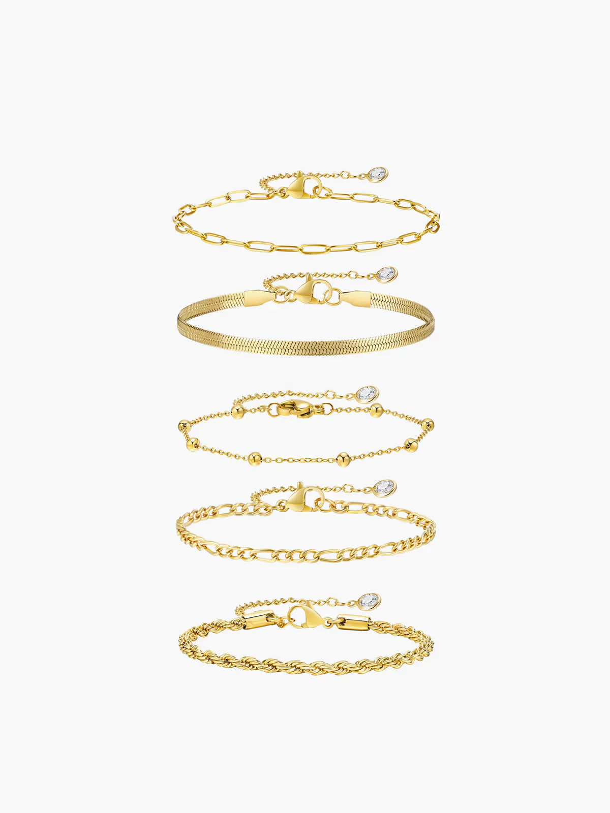 Bracelet Chaîne Géométrique Moana (5 Pièces)