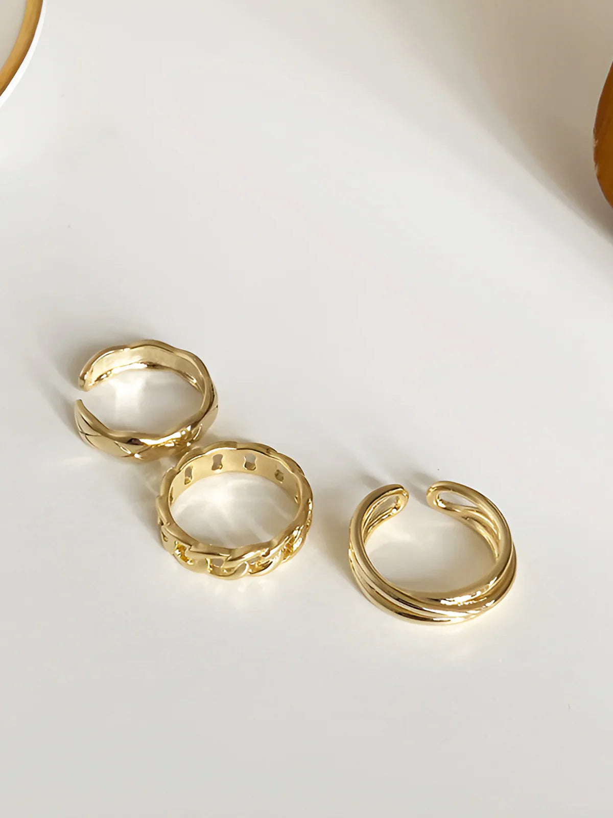 Bague en Cerceau Torsadé en Saule (3 Pcs)