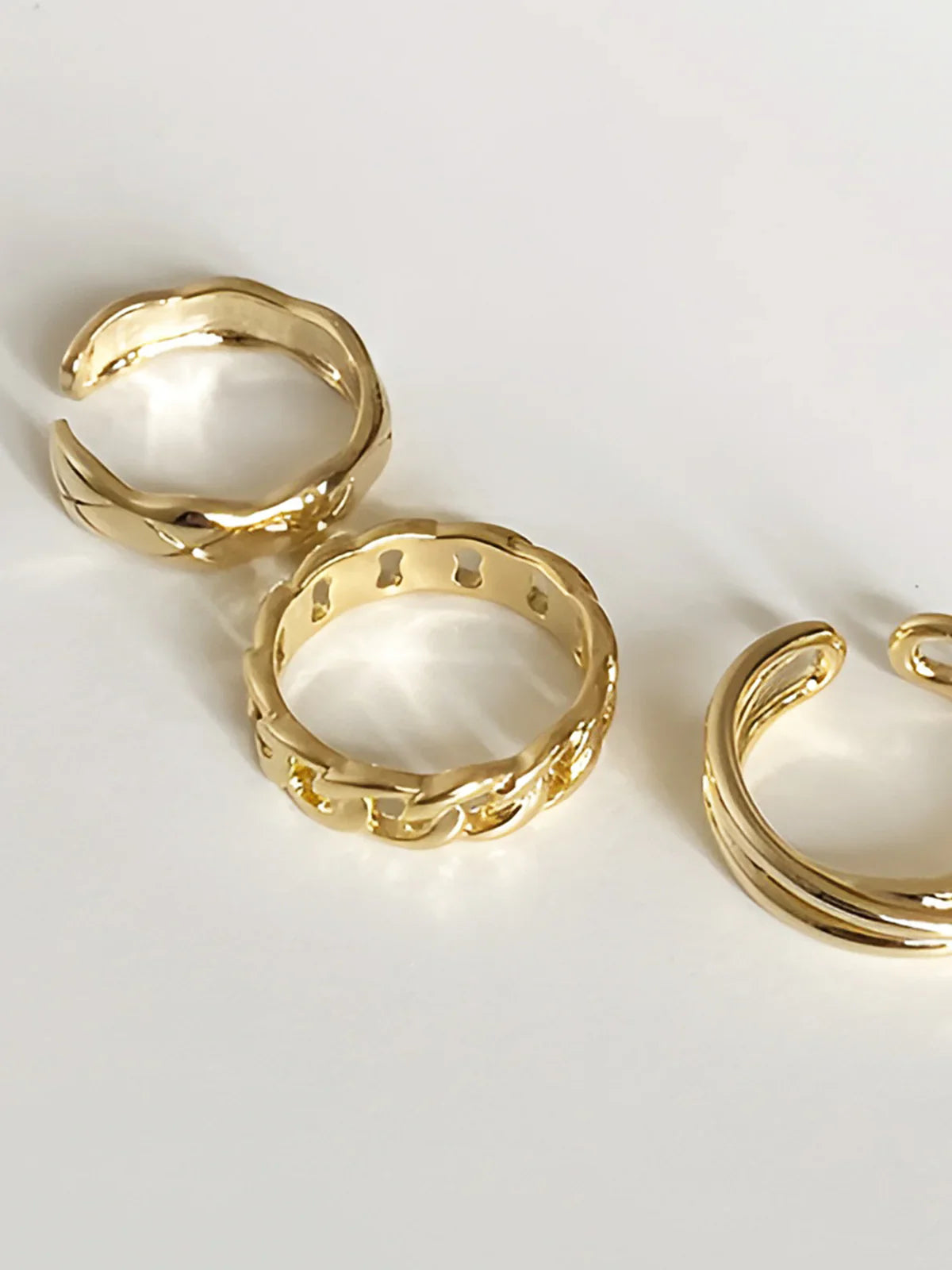 Bague en Cerceau Torsadé en Saule (3 Pcs)