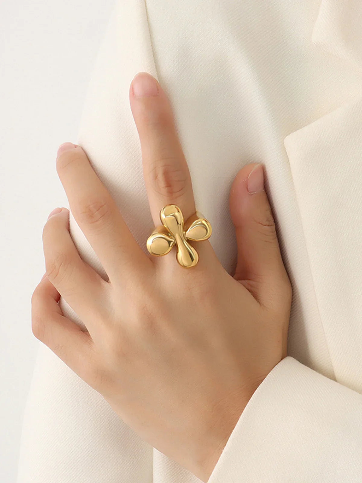 Bague Chunky Fleur Rétro