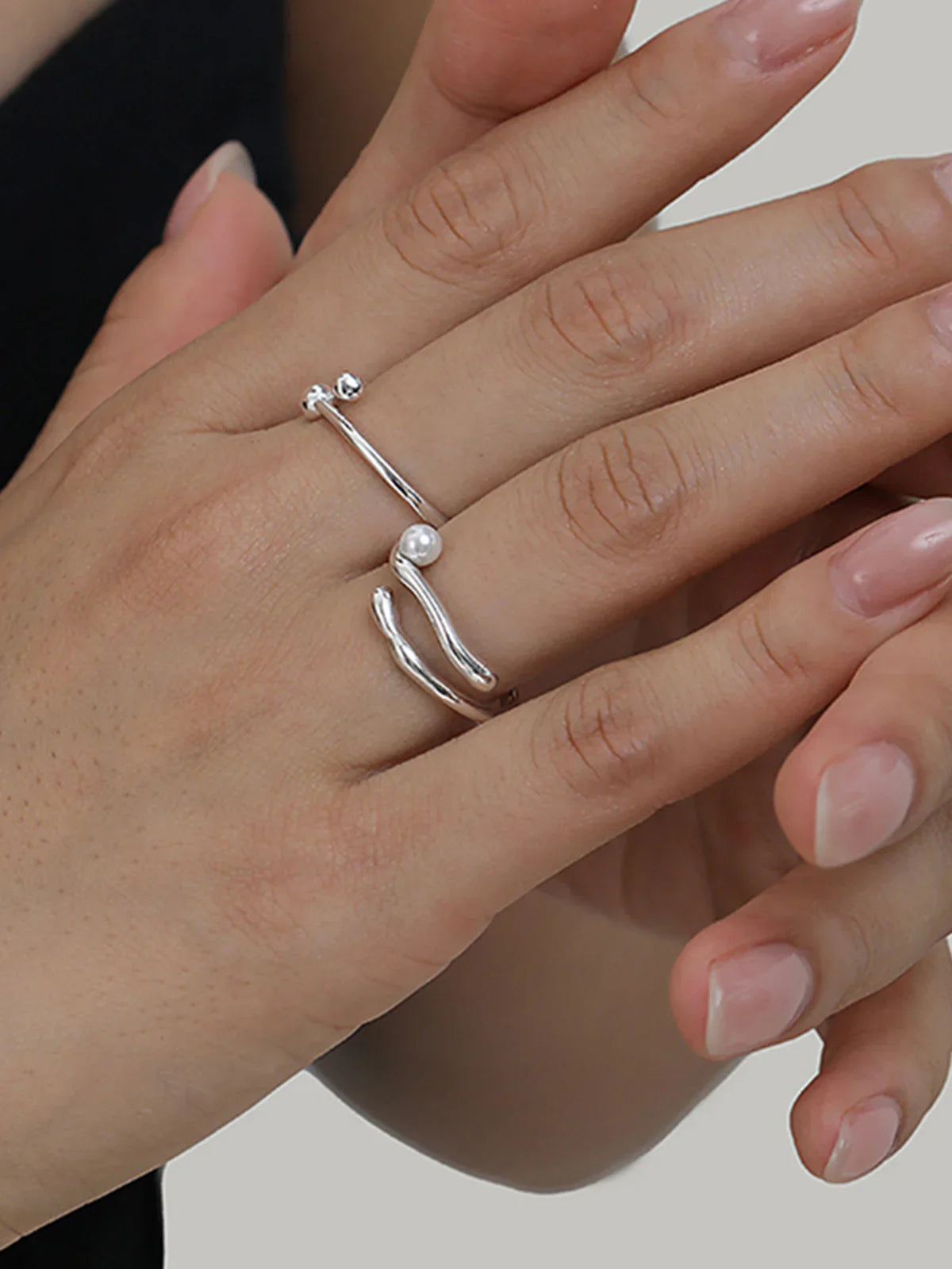 Bague ouverte en faux perles Reilly