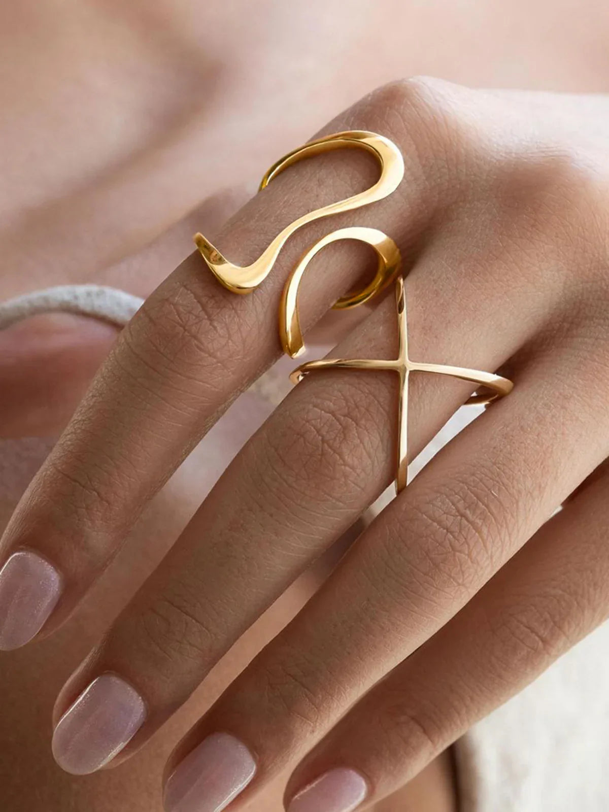 Bague Ouverte Roma Irregulière en Or