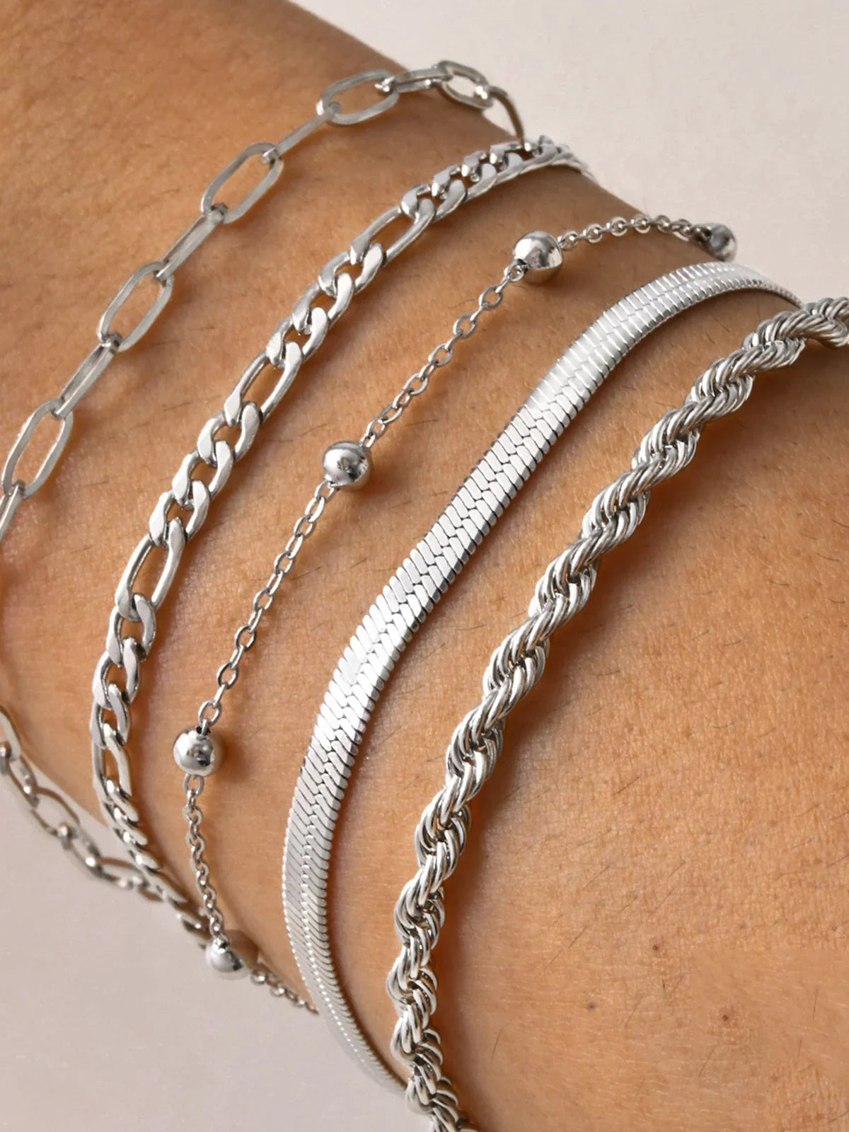 Bracelet Chaîne Géométrique Moana (5 Pièces)