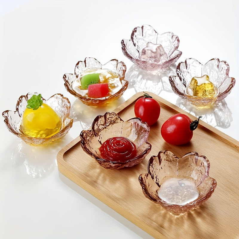 Ensemble de service BlossomServe - Plaques et bols en verre élégants avec design de fleurs de cerisier