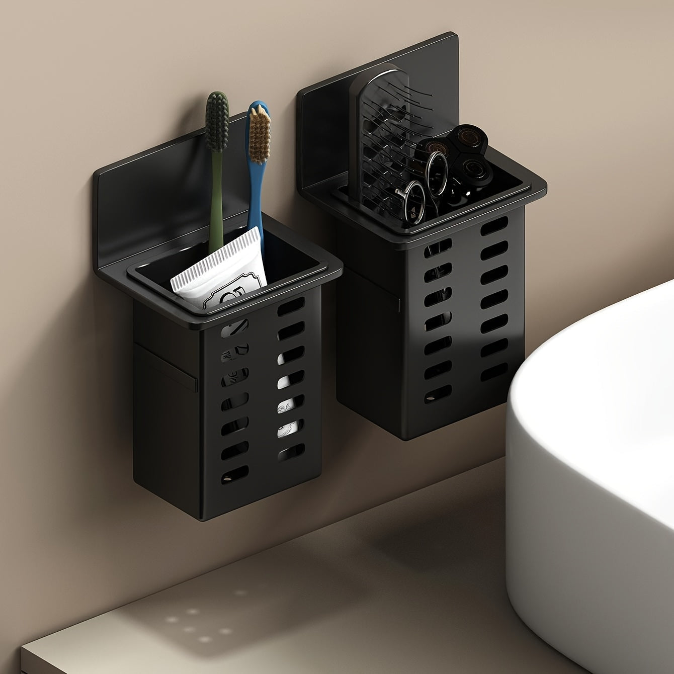 Étagère murale sans perçage pour salle de bain et cuisine – Montage facile & fonction d'évacuation