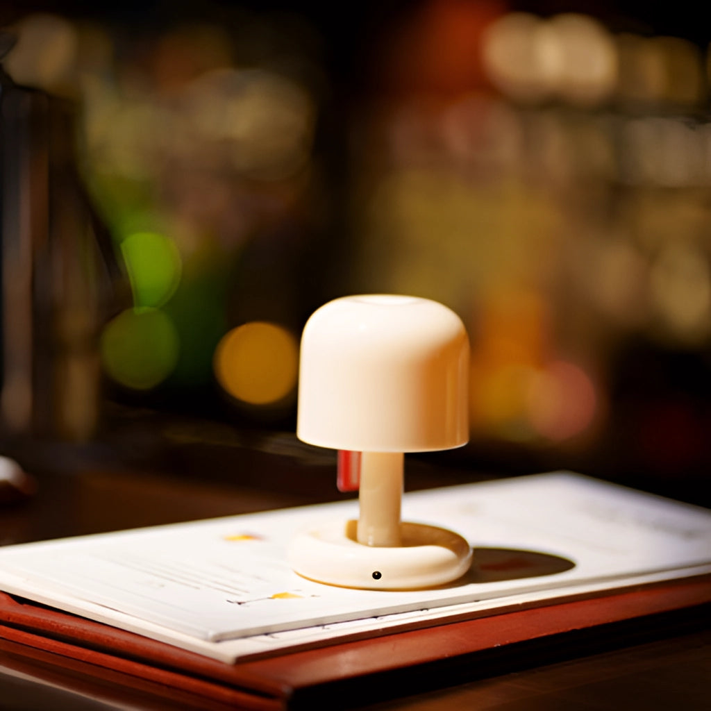 Lampe de table Canis Touch-Dimmable – Design moderne en ivoire, lumière LED, alimentée par batterie