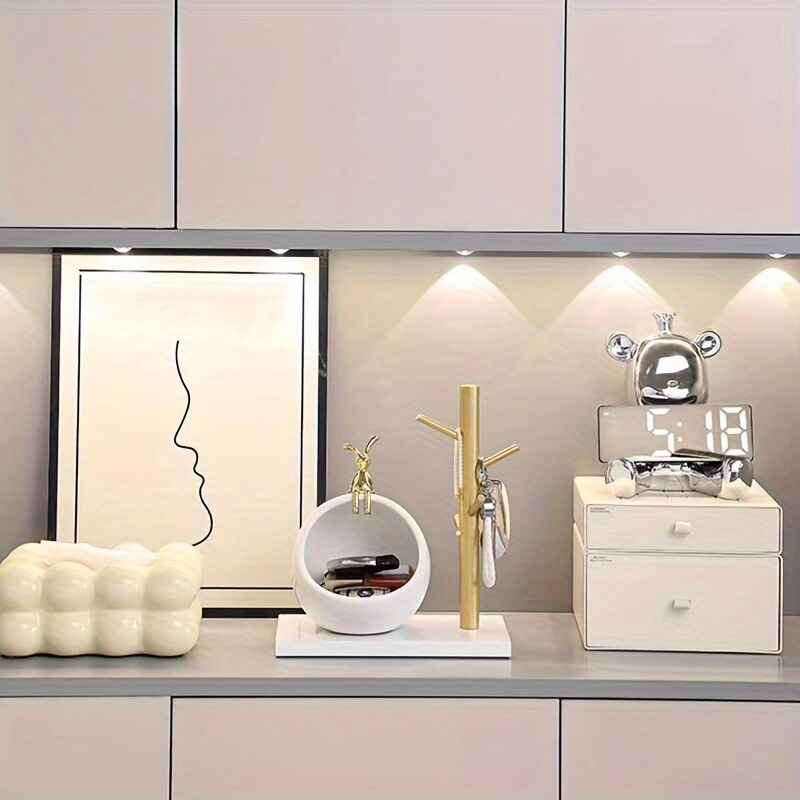 DeerBox Bol de rangement en céramique - Bol décoratif moderne avec couvercle en métal au design de cerf