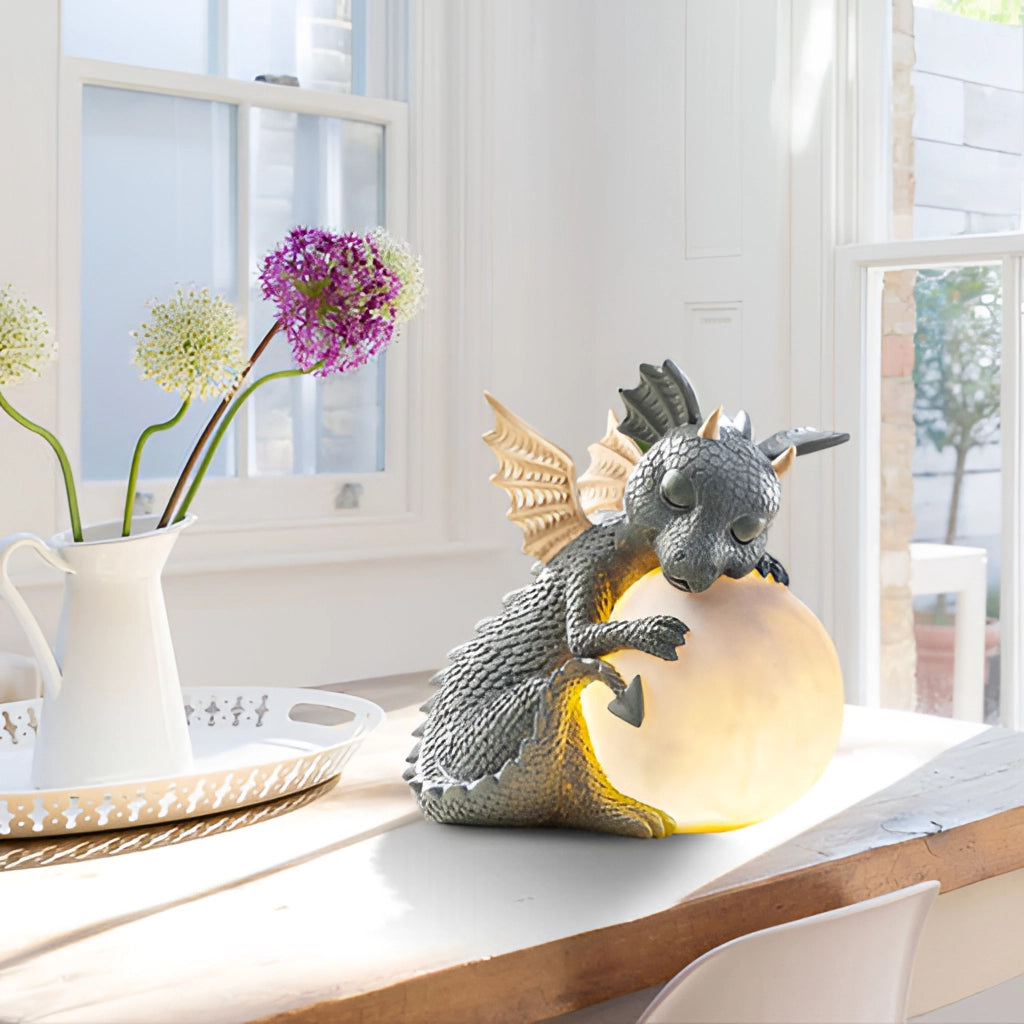 Lampe de table LED en forme de dragon – Rechargeable, alimentée par solaire, décoration unique pour chambre ou salon
