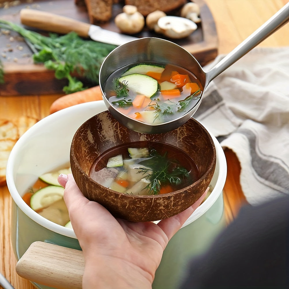 EcoBowls Ensemble de 3 bols en noix de coco – Ensemble de bols de service en bois inspiré de la botanique et durable