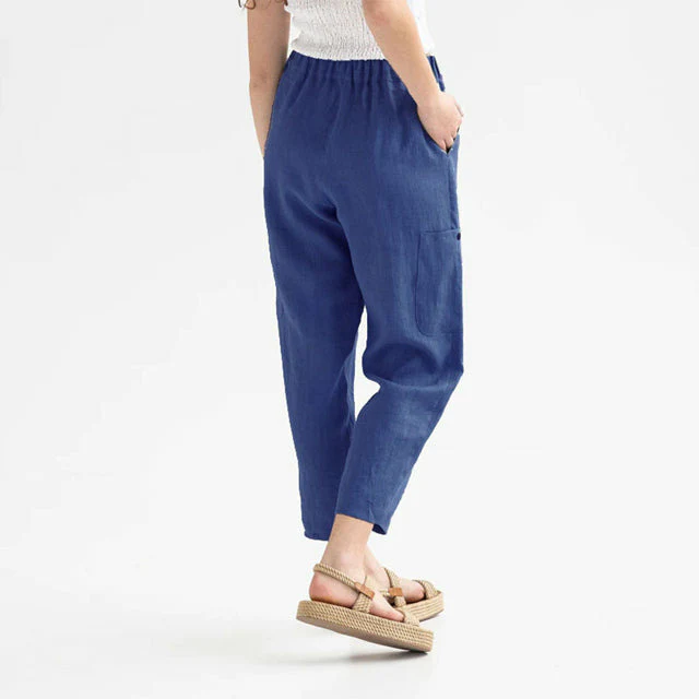 Cécile - Pantalon Droit Décontracté Uni