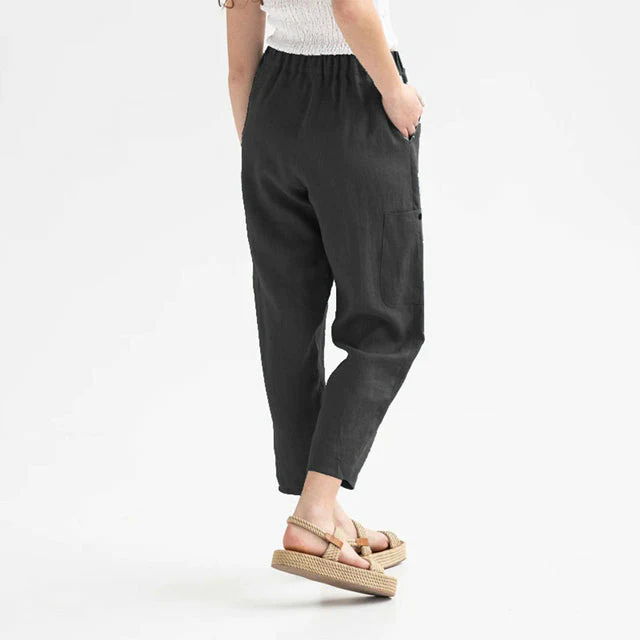 Cécile - Pantalon Droit Décontracté Uni