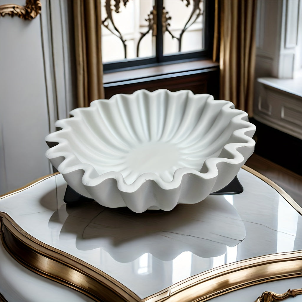 Bol ÉléganceBowl en résine – Bol décoratif de table au style classique avec design à rainures