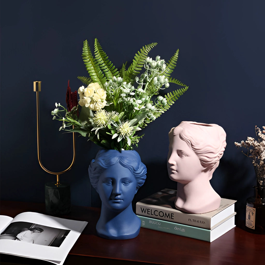 Vase Venus Élégante en Style Néoclassique – Pot de Fleurs Intérieur Élégant, Choix de Couleurs