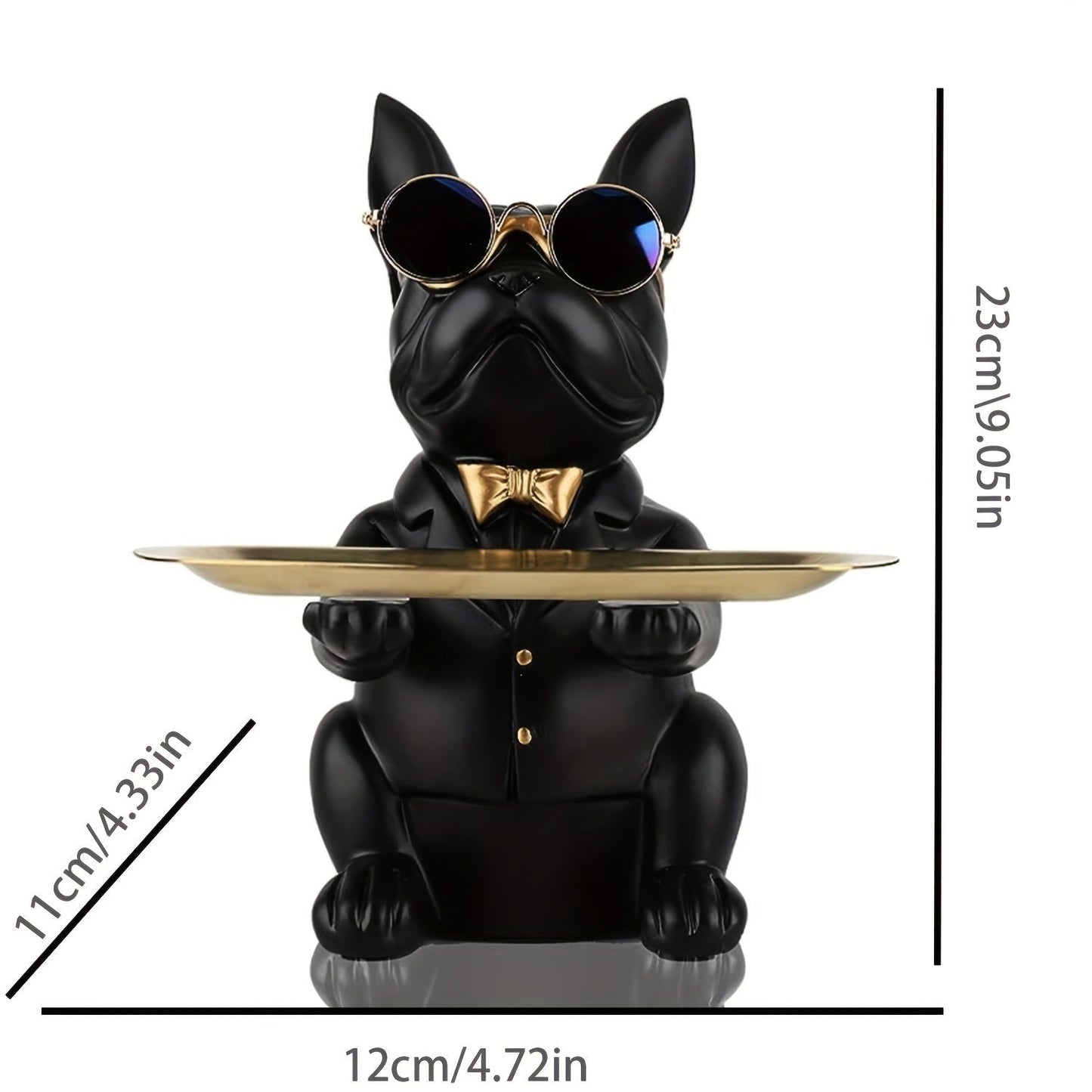 Statue de rangement Fenna Bulldog – Organisateur décoratif inspiré de l'Art Déco pour la maison